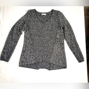 Calvin Klein Black and White V-Neck Sweater